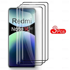 샤오미 레드미 강화 필름 노트 14 프로 플러스 5G + 3D 곡선 유리 보호대 1-3 개, 03 3Pcs, 01 강화 유리