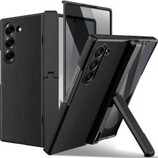 NINKI 삼성 갤럭시 Z 폴드 7 케이스 내장 액정보호필름 경첩 보호 접이식 킥스탠드 충격 방지 군용 등급 낙하 가죽 케이스 7용 그린 276599, 블랙, Fold 7 Case with Privacy Scree