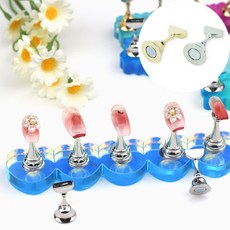 현대인몰 젤 네일 아트 연습 및 팁 전시 디스플레이용 마그네틱 자석 네일 팁 스탠드 네일팁거치대, 골드