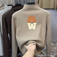 高品質 2025女童德絨打底衫秋冬男女中大兒童半高領保暖內搭長袖T恤洋氣 QV6G