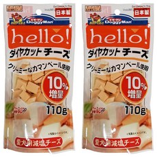 DoggyMan 多格漫 犬用Hello角切塊 零食, 起司, 110g, 2包