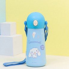릴팡 더보틀 원터치 어깨끈 이중스텐 물통, 시나모롤, 460ml, 1개