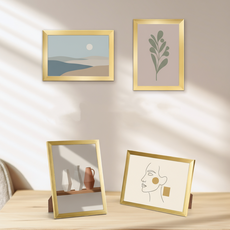 인테리어 액자 프레임 결혼식 인증서 자격증 사진액자 탁상용, 1개, 골든