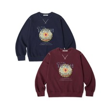 이스케이프프롬 피치피치 프린트 라인 포인트 맨투맨 [2컬러]