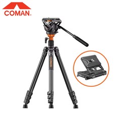 코만 COMAN FF06S Q6 (DF06 Q5S 상위모델) 세로촬영 폴딩플레이트 포함 / 영상촬영 DSLR 카메라 비디오 알루미늄 삼각대