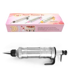 不鏽鋼奶油裱花槍手壓曲奇餅乾槍烘焙蛋糕裱花工具奶油槍, 1個