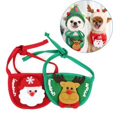 [샵피카] 크리스마스케이프 강아지크리스마스옷 고양이크리스마스케이프 강아지크리스마스선물 강아지스카프, 그린, 1