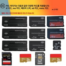 메모리 스틱 어댑터 플래시 드라이브 듀오 호환 안드, 모델 01 256m 이상 MS M2 SD T, usb2.0, 1GB