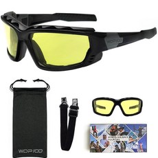 WDP100 Powersports Motorcycle Wrap Around Riding 스카이다이빙 선글라스 GK20, 옐로우, Gk20 블랙/옐로우, 1개