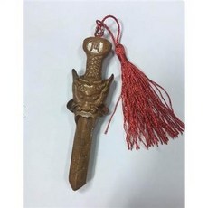 龍頭劍飾紅流蘇吊飾, 龍頭鳳頭開光肥城桃木小劍七星劍壓驚辟邪化煞法師劍, 1個