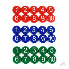 [우리] 사무실 냉장고 칠판용 숫자 자석 1-10 3cmX1cm 1세트, 1개, 10피스, 빨강