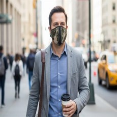 방한 오토마스크 통풍시스템 귀마개 겸용 방한마스크, 오토방한마스크블루, 블루