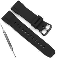 PRW6600Y 시리즈 시계 밴드 카시오 Protrek PRG-650Y PRG600 실리콘 스트랩 24mm 퀵 릴리즈 팔찌와 호환 블랙 버클 단일 사이즈 캐주얼 1663
