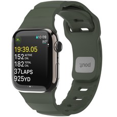 파우트 애플워치 호환 실리콘 스트랩 스포츠 밴드 38/40/41/42/44/45/46/49 mm, 포레스트 그린