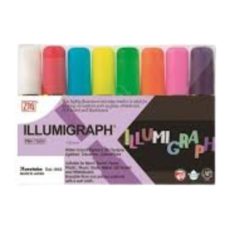 吳竹 Kuretake ILLUMIGRAPH PMA-720/8VAB 可擦拭廣告螢光筆 8色/組 15mm, 1個