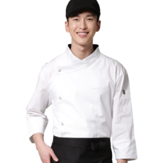 백색 나인 스냅 칠부 조리복 남녀공용 조리기능사 셰프복 주방유니폼