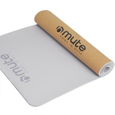 뮤트 요가매트 TPE 천연 코르크 두꺼운 미끄럼방지 필라테스매트, 그레이, 1개
