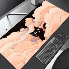 게이밍 장패드 검은 고양이 구름 키보드 패드 잠금 장치 확장 마우스 귀여운 핑크 퍼플 사무실 데스크탑 보호 XXL 러, z2, 600x300x2mm