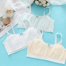 이라이프 첫브라 저자극 학생브라 파스텔 레이스 주니어 브라 3종 SET