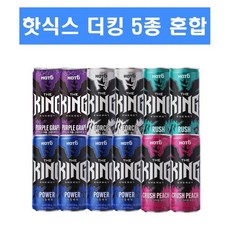 롯데칠성음료 핫식스 더킹 355ml 5종 / 더킹파워4+더킹포스2+퍼플그레이프2+더킹러쉬2+크러쉬피치2 총 12개, 롯데칠성음료 핫식스 더킹 355ml 5종 / 더킹파워4