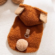 강아지겨울옷 귀여운 옷 올리브 뽀글이 의류 소형견 외투 반려견, 1개