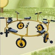 회전 자전거 놀이터 놀이기구 펜션 캠핑장 유치원, B. 옐로우4인용-145x63cm, 1개