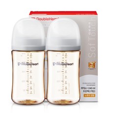 더블하트 모유실감 3세대 PPSU 모먼트 젖병 트윈팩(젖꼭지미포함), 새벽그레이, 240ml, 1세트 새벽그레이, 240ml, 1세트