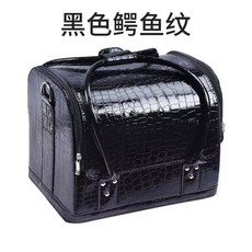 휴대용 메이크업 파우치 방수 화장품 가방 여행용 수납 정리함, 1, B. 블랙 악어 무늬