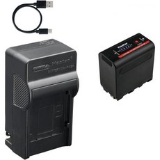 카스타 1개입 NPF980EXP 배터리 및 AC USBC 충전기 소니 NPF570 NPF750 NPF770 NPF970 NPF980 NPF990 시리즈와 호환 카메라 캠코더 L, 1 Charger + 1 Battery