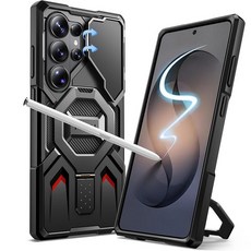 TONGATE 삼성 갤럭시 S26 울트라 케이스 마그네틱 스탠드 포함 MagSafe와 호환 [내장 카메라 커버 및 링 홀더][군용 등급 보호] S26 울트라용 미끄럼 방지, 블랙