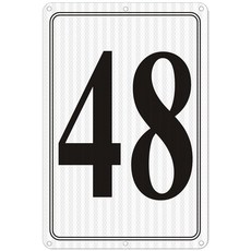 i-CowFun 프리미엄 반사 금속 번호 표지판 1 - 알루미늄 12인치 X 주차 공간 실외 대형 바닥 도크 코트 통로 필드 변색 없음 녹슬지 않음 내후성 없음, Reflective Number Sign 43, 1개