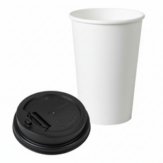 [종이컵 뚜껑세트 100P]13온스 390ml 카페 사무실 고급 테이크아웃 일회용컵, 1개, 100개입