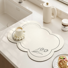 마상트 규조토 식기 건조 매트 주방 설거지 그릇 물빠짐 다용도 공간절약 정리 대 건조기 선반 1단, 라플로르 삼플