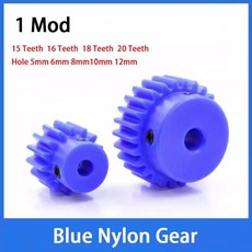 블루 나일론 스퍼 기어 모터 기계식 변속기 플라스틱 보어, H. 20 Teeth-Hole 8mm, 1. 1Pcs