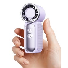 Gaiatop 휴대용 미니 팬 6가지 속도 16900 RPM 고속 개인 선풍기 LED 디스플레이 USB 충전식 메이크업 여행 야외용 여성용 선물 블랙 173893, 퍼플