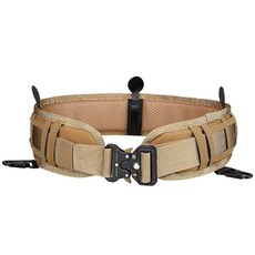 戶外多功能戰術腰封套裝尼龍蛇加厚腰帶，模組化全套腰封，耐磨耐用，戶外運動適用, 卡其色+腰帶, 1個