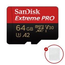 샌디스크 마이크로SD카드 Extreme PRO 익스트림 프로 SDSQXC + SD카드 케이스, 1개, 64GB