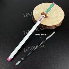 귀멸의칼날 볼펜 카타나모양 젠이츠 시노부 기유 금속 문구 애니메이션 20cm 젤잉크펜, Kanroji Mitsuri