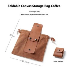 접이식 포레이징 백 캔버스 부시크래프트 가방 보관 캠핑 하이킹 벨트 주위에 루프링, 3. Coffee