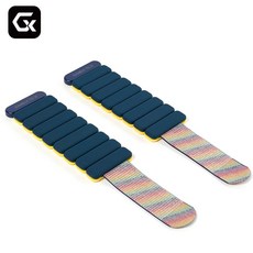 GX 손목 발목 중량밴드 무게 조절 스마트 워치형 모래주머니, 0.5kg, 블루-옐로우