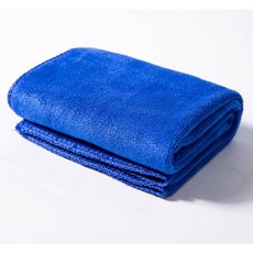大尺寸 強力吸水 柔軟不掉毛多用途清潔巾, 1個, 擦車毛巾-藍色, 藍色