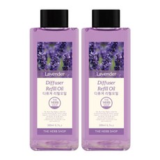 더허브샵 디퓨저 리필오일, 라벤더, 200ml, 2개