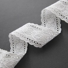 폭5cm 플라워 펀칭 레이스 부자재 5마 (450cm), 화이트, 5개