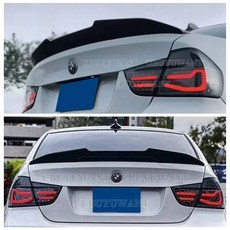 BMW 3시리즈 E90 05-12 리어 트렁크 스포일러 블랙 카본 외장 튜닝 호환, Unpainted Primer