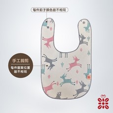 【禾季】台灣製 輕巧小可愛防水圍兜。吸水透氣/口水巾/吃飯巾/吃副食品/防髒防漏/寵物圍兜/多花色, 1個, 灰粉鹿, 灰粉鹿, 1