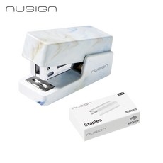 누사인 미니 스테이플러+심 세트 플로우패턴 논슬립 ABS스테플러 ENS083C, 1개, 화이트