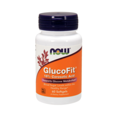 NOW Foods GlucoFit巴拿巴葉萃取18%科羅索酸軟膠囊, 60顆, 1罐