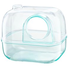 倉鼠拍立得浴室 黃金鼠透明沐浴盆 鼠砂盆 倉鼠用品 沐浴砂盆 倉鼠窩, 藍色, 1個