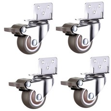 캐스터 회전형 가구바퀴 대차바퀴 4pcs 가구 바퀴 부드러운 고무 회전 트롤리 용 롤러 침대 가정용 액세서리, 1.25 inch, 주황색