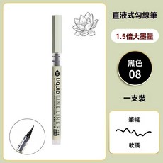 針管筆 勾線筆 漫畫筆 黑色, 1個, BR號（軟頭）